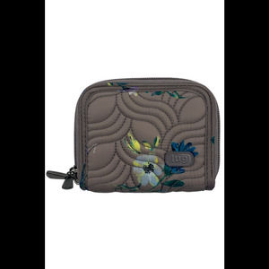 Lug Small Accordion Wallet with RFID Splits Bouquet Pearl